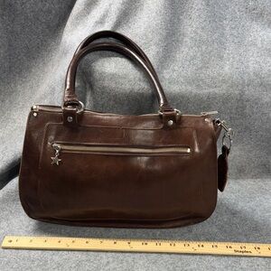 Dean Star suede Brown Leather Handbag with Star Charm purse bag